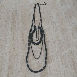Chico's multi strand long black necklace